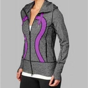 Lululemon Womens Stride Full Zip Jacket Size 4 Heathered Marl Gray Layering Fall
